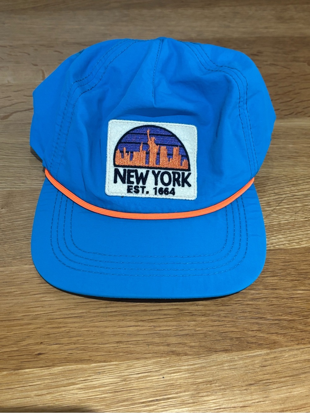NWOT Blue New York Patch Cap with Orange Trim